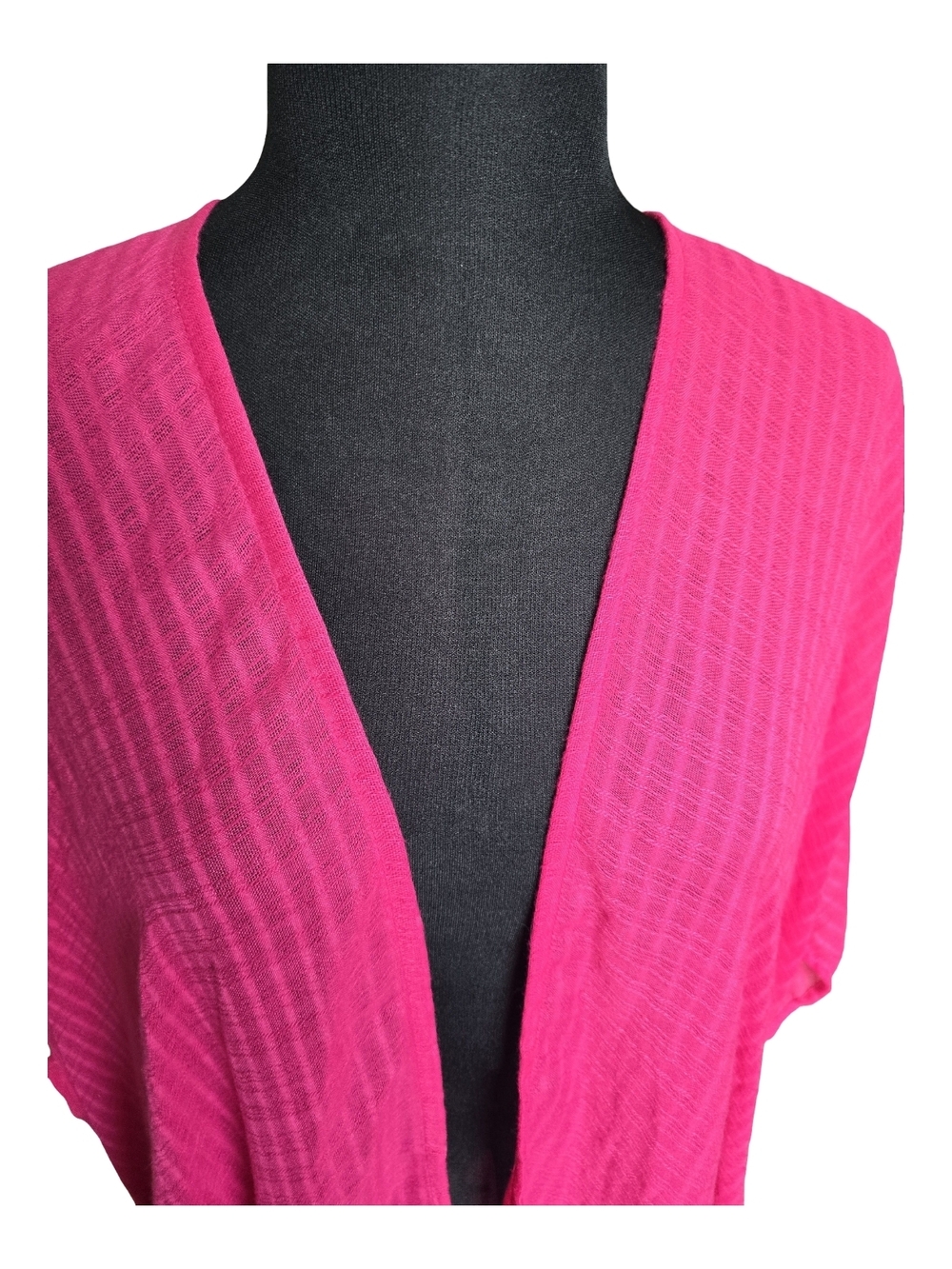 Steve Madden Hot Pink Kimono Swim Cover-Up Tassel Accents One Size Beach Resort - Picture 5 of 9